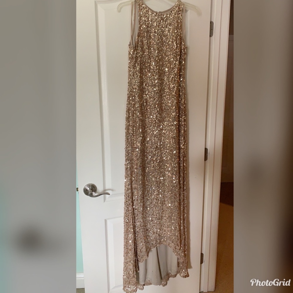 Gold sequined Adrianna Papell dress